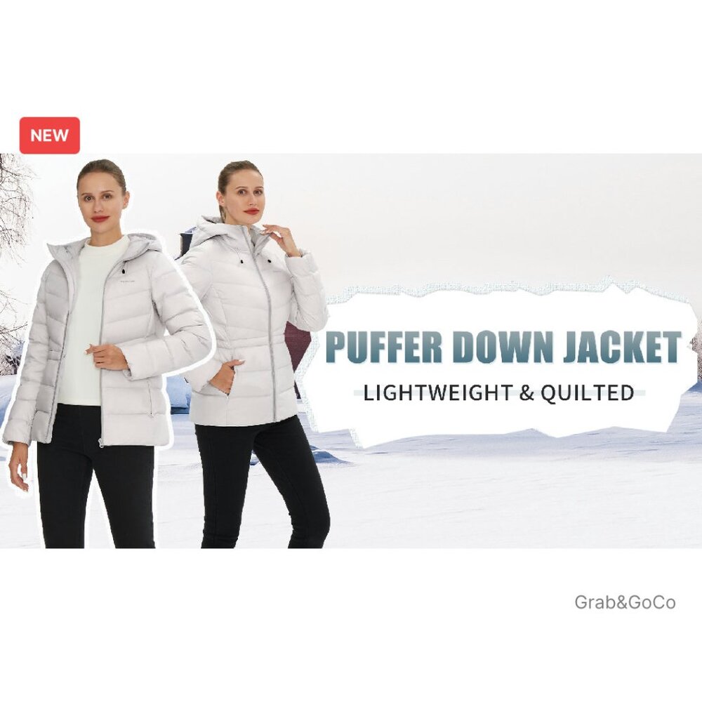 Down Puffer Jacket Lightweight Hooded Winter Coat… - image 8